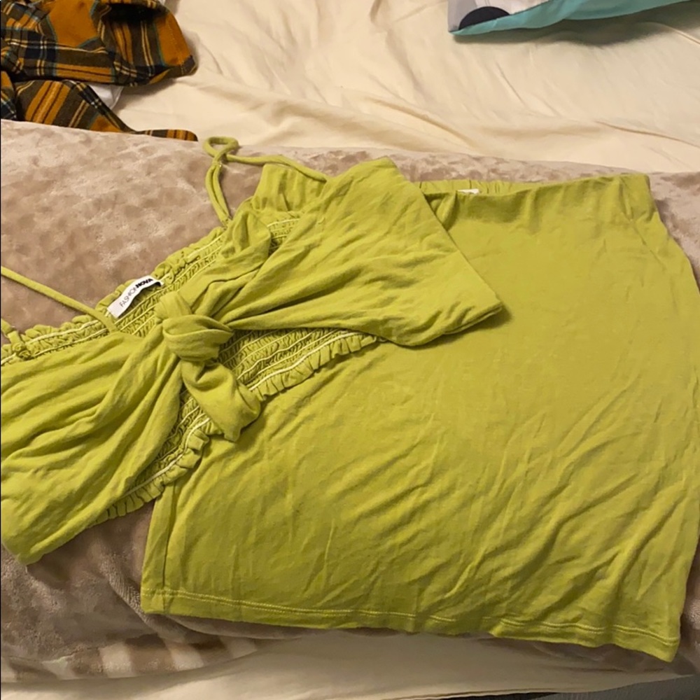 Fashion nova green two piece